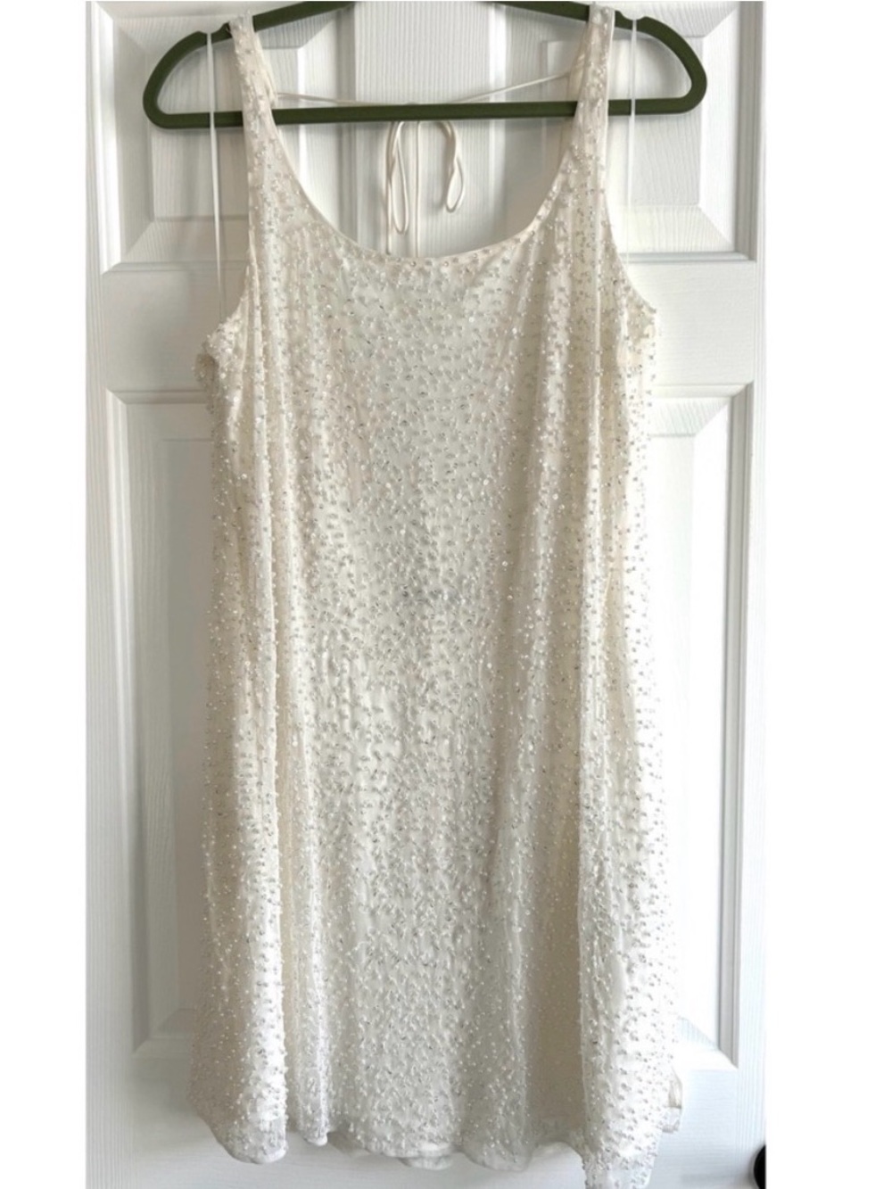 Abercrombie & Fitch Embellished Scoop Neck Open Back Mini Dress